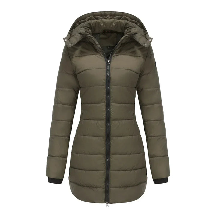 Winter-Puffermantel Damen Warm Kapuze