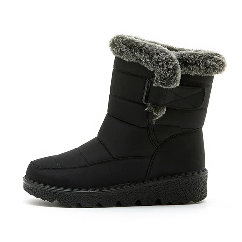 Wasserdichte Schneestiefel Damen Warm Kunstfell Stiefel