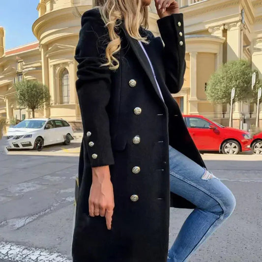 Stylischer Damenmantel Lang Elegant - IdealeKleiden