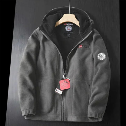 Warme Winterjacke Kapuze Reißverschluss