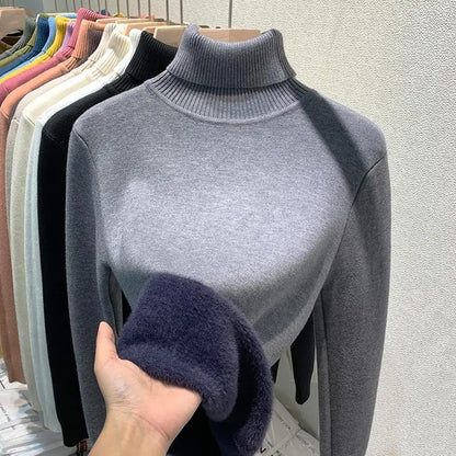 Rollkragenpullover Damen Warm Elegant Winter