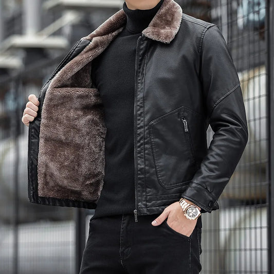 Lederjacke Biker Stil Schnitt - IdealeKleiden