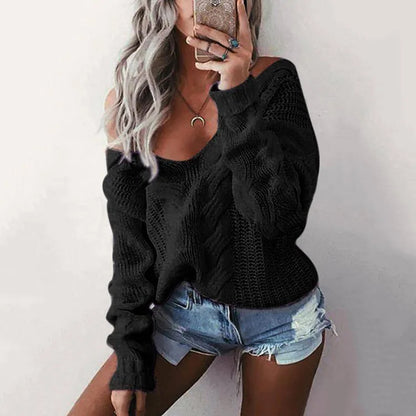 Damen Oversize Pullover Langärmlig Weich