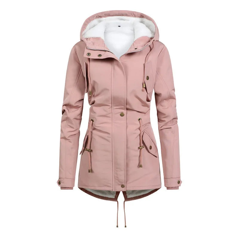 Praktische Outdoorjacke Winddicht Kapuzenjacke Mittellang