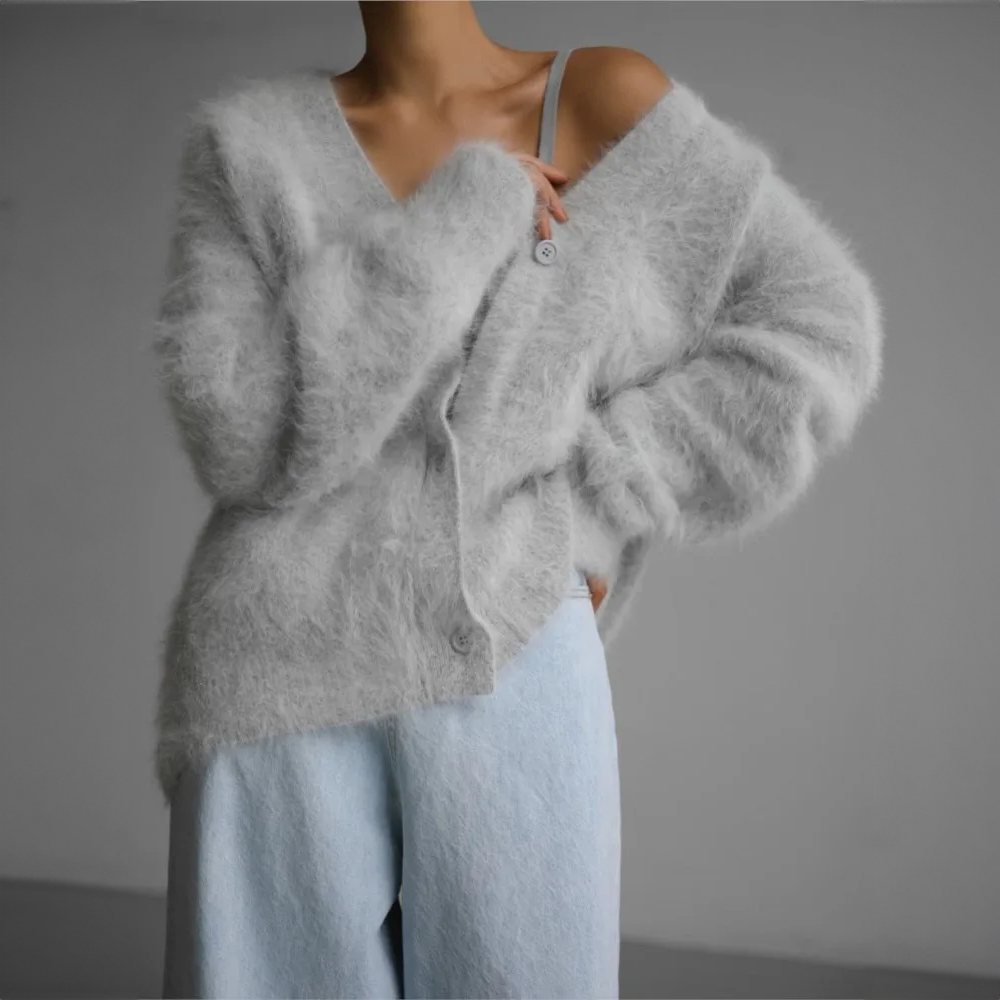 Weiche Oversized Cardigan Lange Ärmel Damen