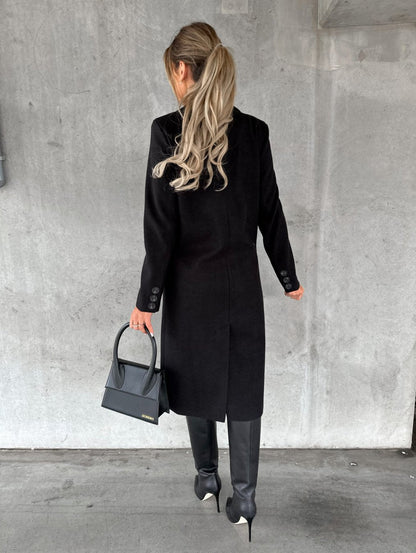 Stilvoller Wollmantel Damen Luxus Qualität - IdealeKleiden
