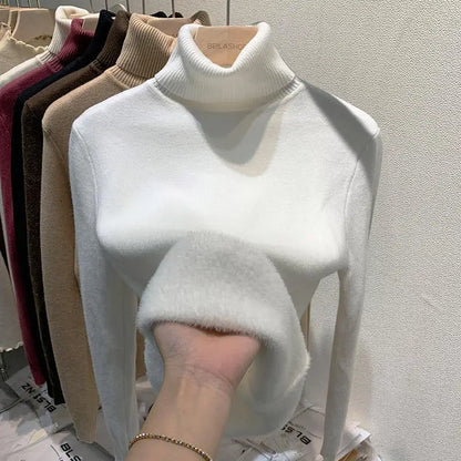 Rollkragenpullover Damen Warm Elegant Winter