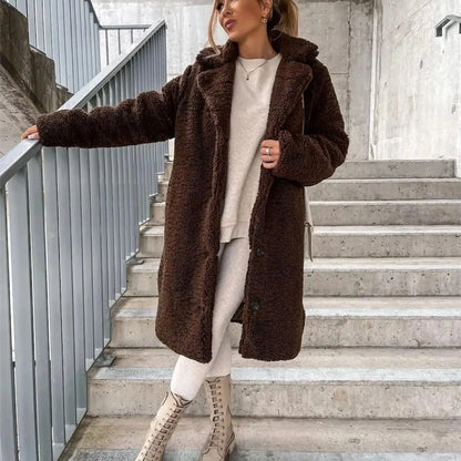 Lange Damenjacke Weich Softprint