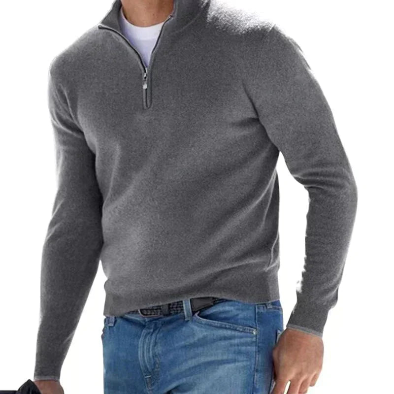 Moderner Herren Pullover Reißverschluss - IdealeKleiden