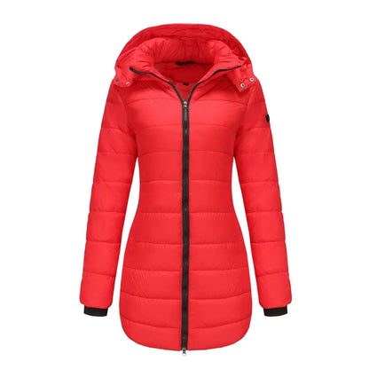 Winter-Puffermantel Damen Warm Kapuze