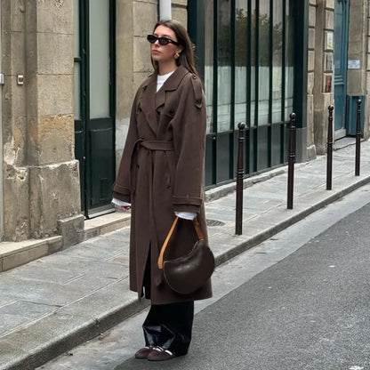 Stylischer Trenchcoat Damen Kurz Wollig