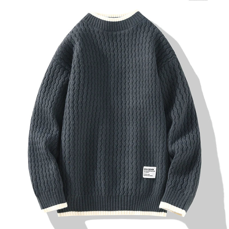 Herren Strickpullover Textur Optik