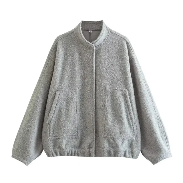 Übergroße Grobgestrickte Herrenjacke