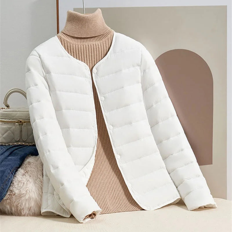 Leichte Damenjacke Slim Fit Daunenmantel