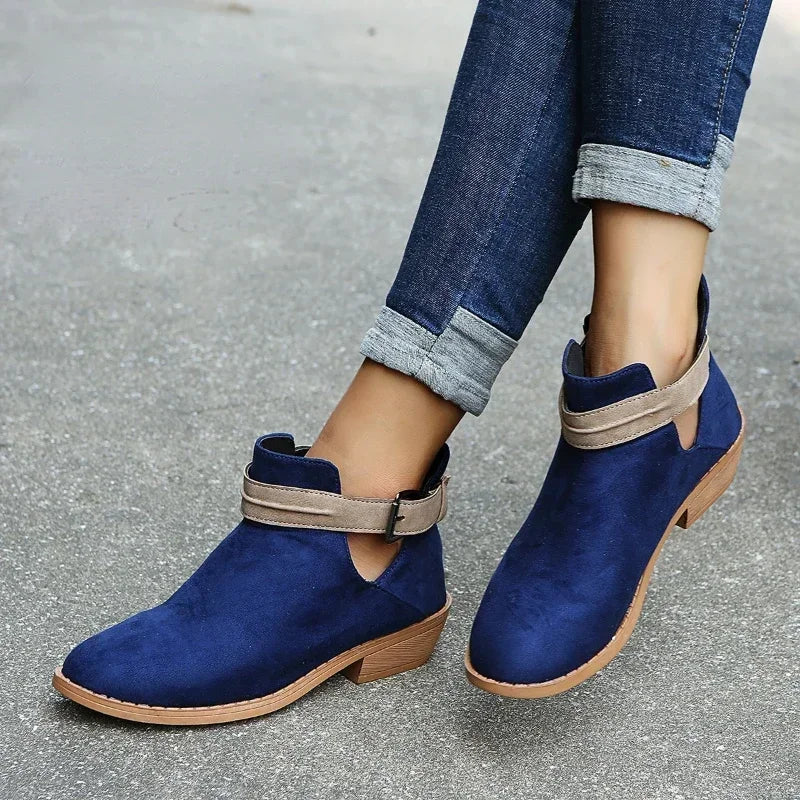 Damenschuhe Stiefeletten Spitz Zehe Verstellbar