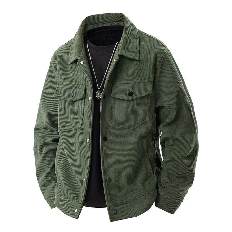Herren Winterjacke Modern mit Knöpfen und Brusttasche