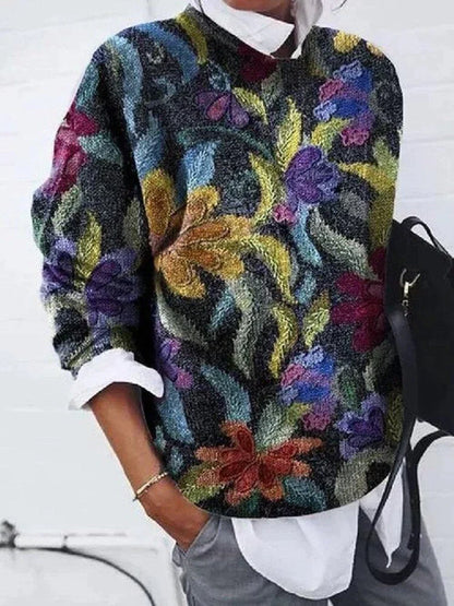 Eleganter Pullover mit Aufdruck Olivgrün
