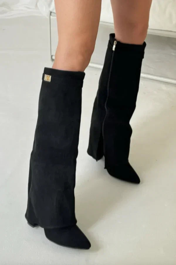 Stylische Wildleder Stiefel Kniehoch