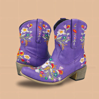Wetterfeste Cowgirl Stiefel Vintage Look