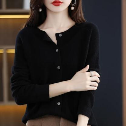 Damen Wollcardigan Weich Stilvoll Herbst Winter
