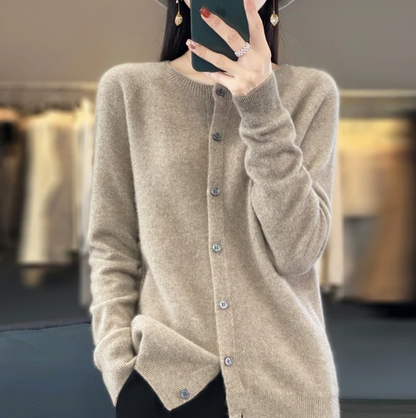 Damen Wollcardigan Weich Stilvoll Herbst Winter