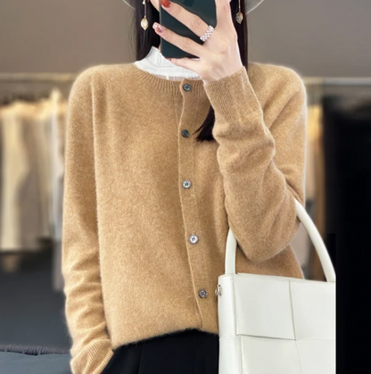 Damen Wollcardigan Weich Stilvoll Herbst Winter