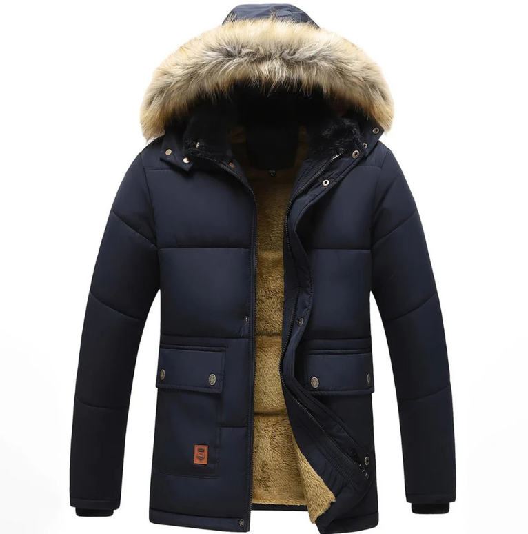 Herren Winterjacke - Gepolsterte Kapuzenparka Warm