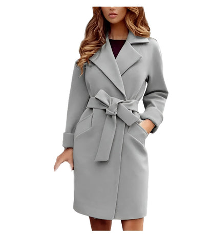 Damenjacke Wollmix mit Taillen Gürtel Elegant
