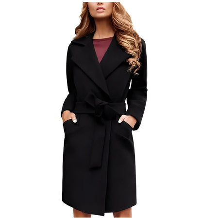 Damenjacke Wollmix mit Taillen Gürtel Elegant