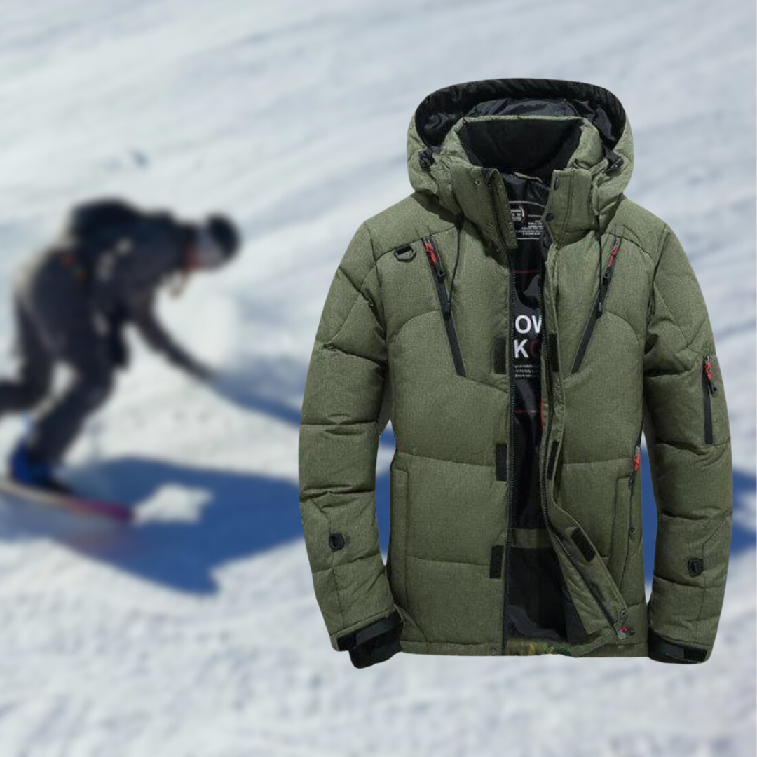 Herren Daunenjacke Warm Kapuze Schneefest