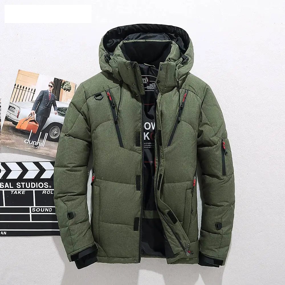 Warme Herren Winterjacke Kapuzen Daunenmantel