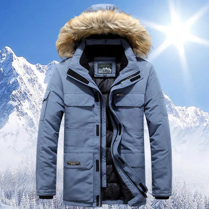 Warme Winterjacke für Männer mit Kapuze