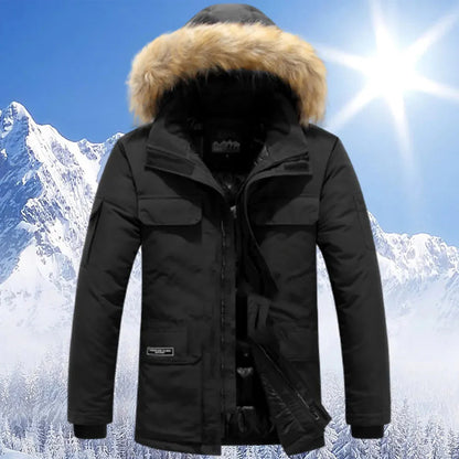 Warme Winterjacke für Männer mit Kapuze