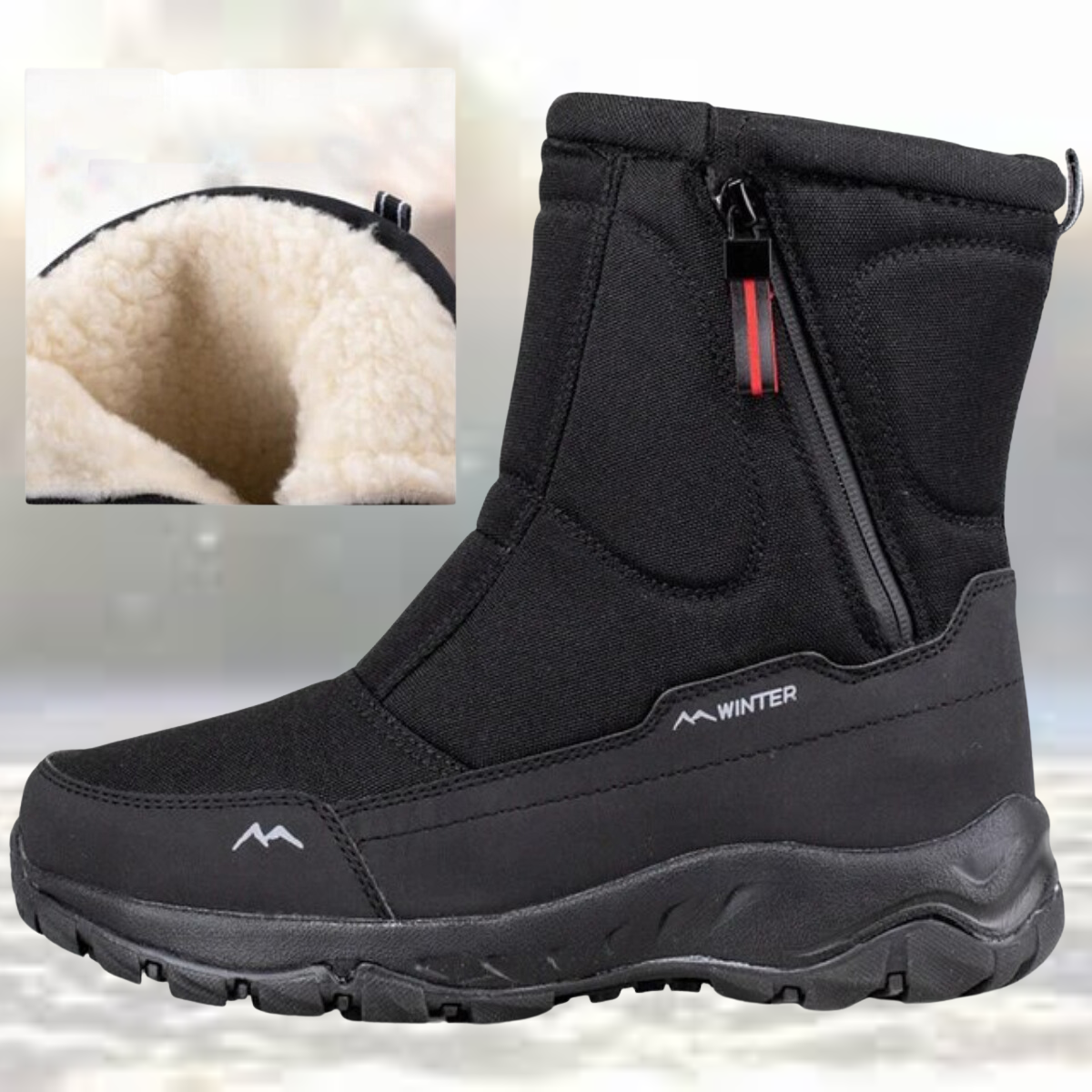 Warm gefütterte Herren Schneestiefel Rutschfest Winter - IdealeKleiden