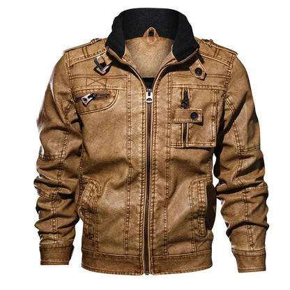 Stilvolle Lederjacke Herren Motorrad
