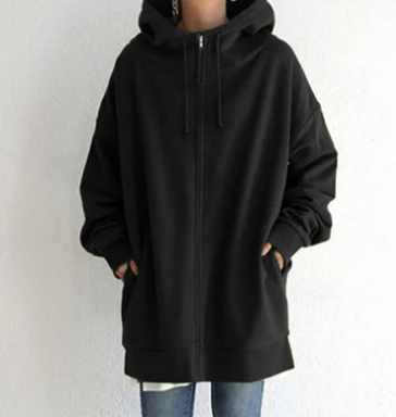 Damen Hoodie Kapuze Reißverschluss Herbst Winter