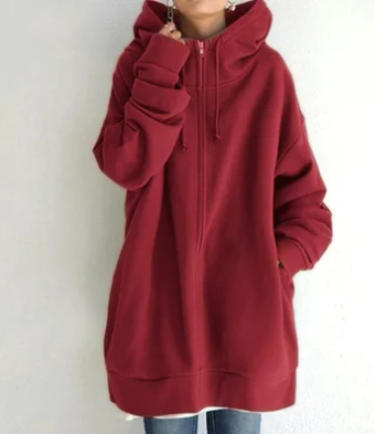 Damen Hoodie Kapuze Reißverschluss Herbst Winter