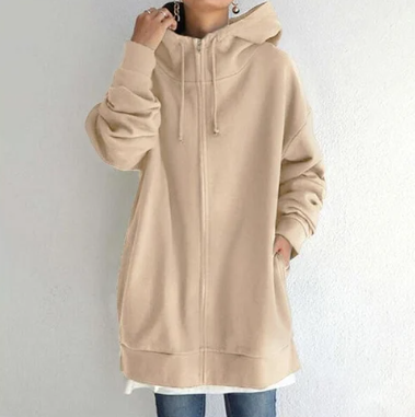 Damen Hoodie Kapuze Reißverschluss Herbst Winter
