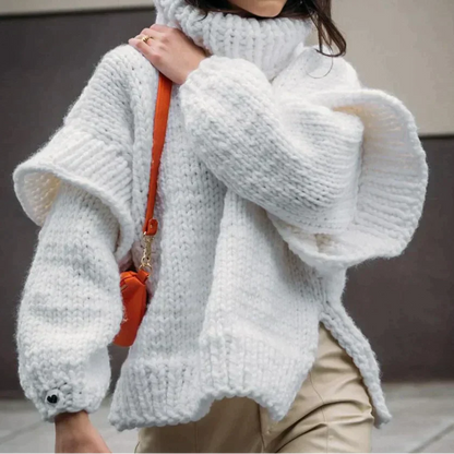 Klassisches Kleid Oversized Rollkragen