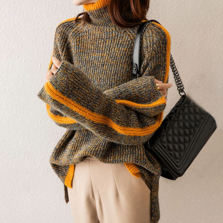 Luxus Rollkragenpullover Damen Weich Gestrickt