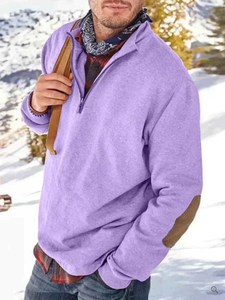 Herren Weste Dicke Pulloverjacke Halbzipper - IdealeKleiden