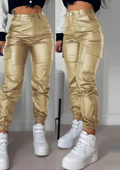 Leder Cargohose Stilvoll Herren