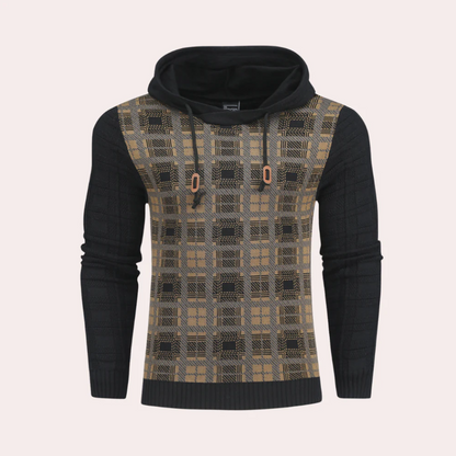 Herren Pullover Karo Kapuzenpullover Sportlich