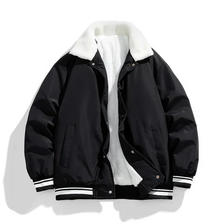 Herren Winterjacke Sherpa Fellkragen Warm Isoliert