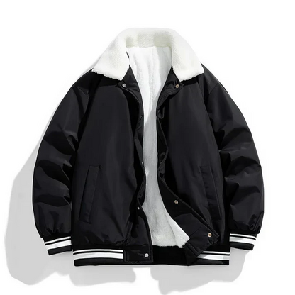 Herren Winterjacke Sherpa Fellkragen Warm Isoliert