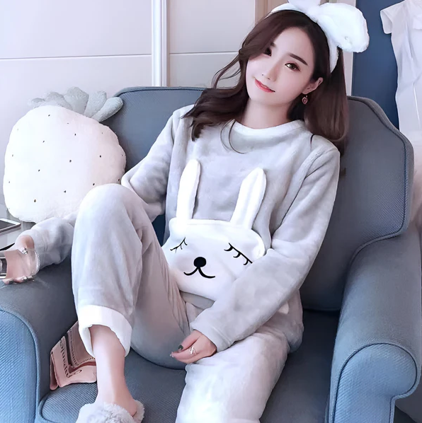 Weiches Fleece Pyjama Set Damen