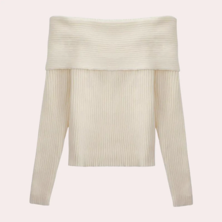 Damen Pullover Off Shoulder Elegantes Design