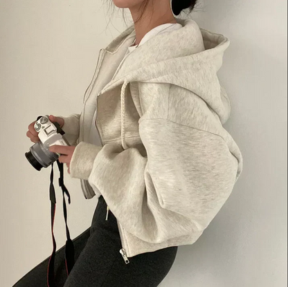 Damen Winterpullover Oversized Reißverschluss