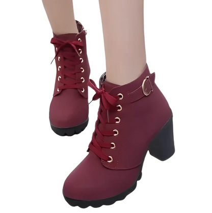 Damen Stiefelette Schnürstiefel Elegant
