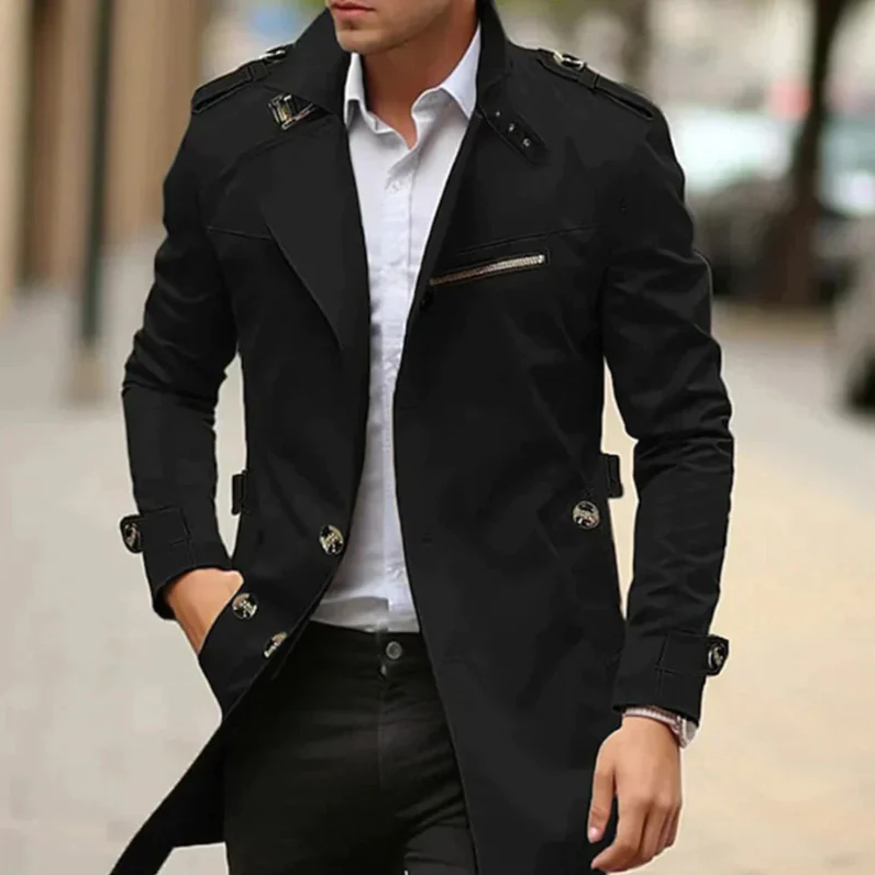 Eleganter Trenchcoat Herren Slim Fit Stil